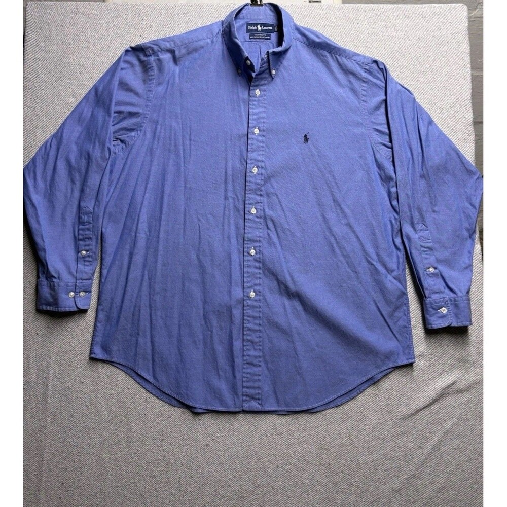 Ralph Lauren Yarmouth Pinpoint Oxford Long Sleeve Dress Shirt- Blue Mens 17 (XL)